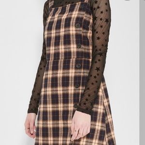Plaid Strappy Side Button Dress - Wild Fable